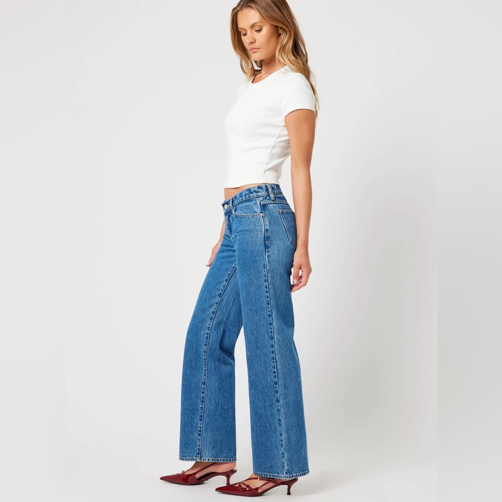 Abrand Women's Classic Blue Wide Leg Jeans - Picture 5 of 5